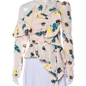 Self-Portrait Floral Print Off the Shoulder Blouse
